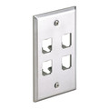 Panduit Faceplate, 4pt, Sgl Gang, SSteel CFP4SY